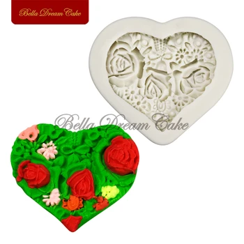 Silikonska forma u obliku cvijeta ruže u obliku srca, 3D oblik za čokoladu, uradi sam, glineni model, alati za ukrašavanje torte, pribor Za pečenje