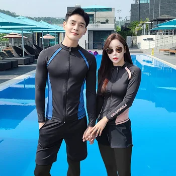 2023 Korejski Par Odvojeno odijelo za ronjenje s dugim rukavima i dugim hlačama, Odijelo za surfanje, krema za kupaći kostim na munje, odijelima