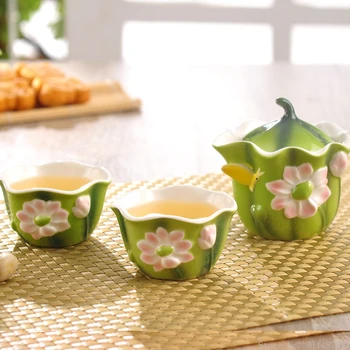 Jedan čajnik i dvije šalice, pribor za pripremu čaja u japanskom stilu, kućanstvo kombinirani keramički set šalica čaja lotus travel, prijenosni komplet šalica čaja