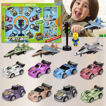 Dječji multi-tematski automobil sa svoje preklopnom pre formulom, trkaći auto, tenk, avion, semafora, autić, poklon kutija, pokloni za rođendan, za dječake