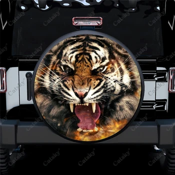 Običaj auto oprema Fire Tiger, zaštitna torbica za rezervnu gumu, univerzalna zaštitna maska za vanjske gume na kotačima za кемпера