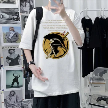 spartanski majice, muške japanski dizajn majice s anime, muška odjeća s anime-vizije