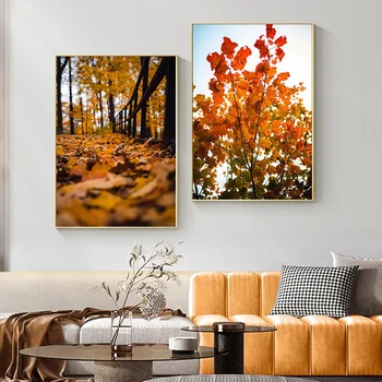 Klasicni Jesen krajobrazne grafika, plakata iz kolekcije jesen, berba javor lišće, platnu, ulje na platnu, zidni paneli u seoskoj kući, dekor