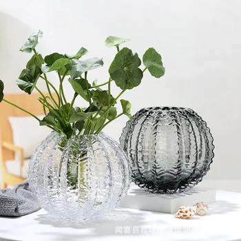 Jednostavna mala vaza od prozirnog stakla, skandinavska ukras za dnevni boravak, Vaze za cvijeće, Bočica za Aromaterapiju
