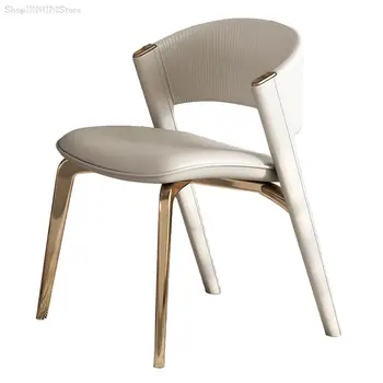 Blagovaona stolice Jednostavan Luksuzni Moderni Jednostavan kućni Stolica za odmor s leđa, Mali stan, restoran Nordic Wind, visokokvalitetna mreža crvene boje
