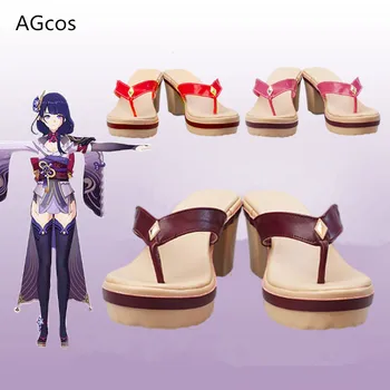 AGCOS Genshin Impact Raiden Shogun cipele za косплея ženska Božićno cipele na visoku petu Cos
