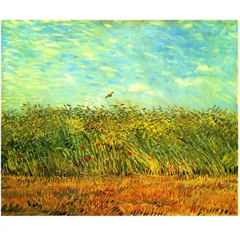 Polje pšenice s жаворонком, tocno ulje na platnu Vincent Van Gogh, ručno oslikana, krajolik, dekor, platno, umjetnost Visoke Kvalitete