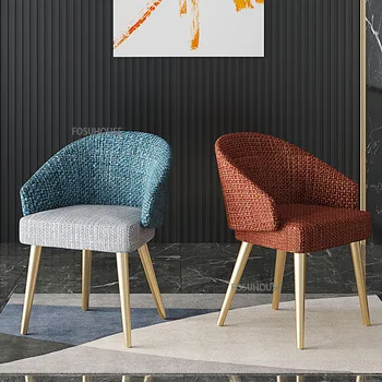 Skandinavski blagovaona stolice za kuhinjski namještaj, dizajn blagovaona stolice iz lana/umjetne kože, čišćenje stolica s naslonom za dnevni boravak