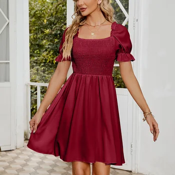 Novi elegantan haljinu kratkih rukava-leptir 2023, Ljetni slatka mini-haljina čipka-up s trga cutaway, večernjih haljina za zurke 25540