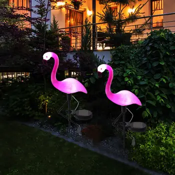 Solarna lampa za travnjak flamingo, sunčani vrt svjetlo, Sunčano dvorište svjetla, vodootporna led svjetiljka, vanjski solarna lampa za dekorativni vrt
