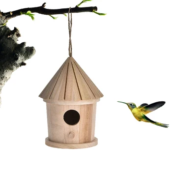 Drvene ptičje Gnijezdo Viseći birdhouse Prirodni Drveni kavez odmorište za ptice za vanjsku vrtu Spavaća soba za kućne ljubimce