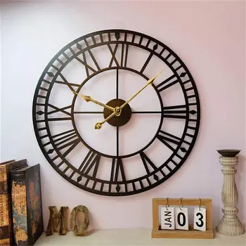 1 kom., sat sa rimskim brojevima, palicom umjetničke zidni sat, prikaz vremena, metalne bešumni sat, lokacija sobe, zidni ukras, Kućni Dekor