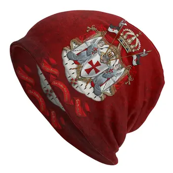 Pletene kape Bonnet Femme Zastava vitezova Templara, s Grbom, kapa-bini, skijaške kape s križem srednjovjekovnog ratnika, kape Unisex