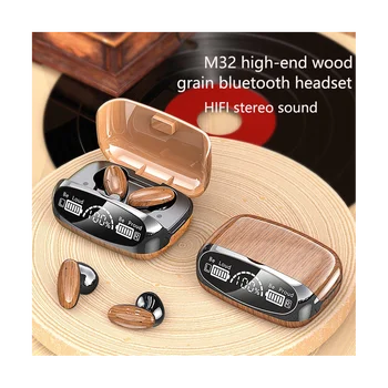 Bežične Bluetooth slušalice M35 Wood Grain TWS, touch slušalice, sportske slušalice Bluetooth 5.2