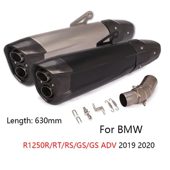 630 mm za BMW R1250R/RS/RT/GS R1250GS ADV 2019 2020 Ispušne Cijevi Moto Prosječna Priključna Cijev 51 mm ispušni lonac s Dvostrukim izlazom Escape