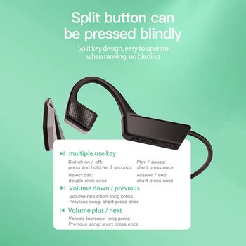 2022 Slušalice s koštane vodljivosti Bluetooth slušalice Vodootporne bežični sportski slušalice TWS Slušalice za telefoniranje bez korištenja ruku Nije slušalice