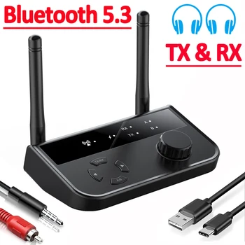BluetoothПриемникпередатчик BT 5.0 5.3 3.5 mm Aux priključak RCA bežični audio music adapter Par 2 uređaja za tv automobila PC slušalice
