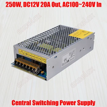 20A 250W DC 12V Izlaz AC 110V 220V NA središnje izvoru napajanja Centralno impulsno napajanje za kamere za nadzor sigurnosnih sustava