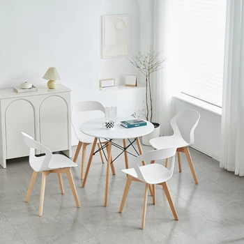 Luksuzni komplet Sim od 8 skandinavskim blagovaona stolice od polipropilena s буковыми noge za dnevni boravak Restorana