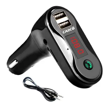 Bluetooth 5,0 AUX Ulaz, Komplet za Automobil FM Odašiljač Bežični TF U Disk MP3 Music player audio adapter Dvostruki USB Auto punjač, Hands-free