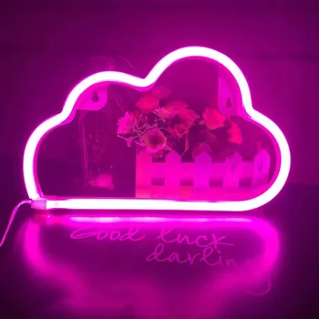 Božićno led neonski znak cloud, kreativni stolna lampa sa USB ili baterijskim napajanjem, lampa home dekor, noćno svjetlo za spavaće sobe, dnevni boravak
