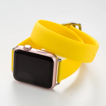 Silikonski remen s dvostrukim prstenom za iwatch serije ultra 49 mm 8 7 SE 6 5 4 44 40 41 45 mm Sportski remen Za apple watch 3 38 42 mm narukvica