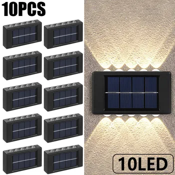 10 Led solarni zidne svjetiljke na otvorenom, vode, solarne energije, svijetle kuće, dvorište, trijem, uređenje dvorišta