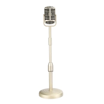 Vintage je stalak za mikrofon, podesive visine, klasična stalak za mikrofon u retro stilu, lažna stalak za mikrofon