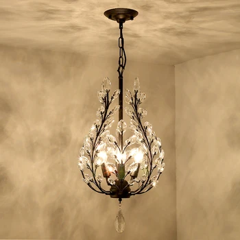 Američki berba lusteri E14 Žarulja Home Deco Kristalnu visi lampa Za blagovaonicom Spavaće sobe Hodnika Klasicni Lusteri Rasvjeta