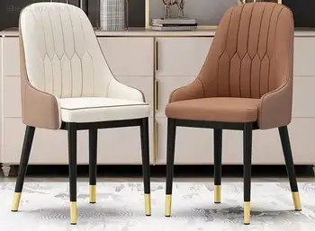 2 kom./compl. Kožne blagovaona stolice za blagovaonicu, stolica sa naslonom, suvremeni skandinavski jednostavan luksuzni dizajn kućanskih hotelsku blagovaona stolice