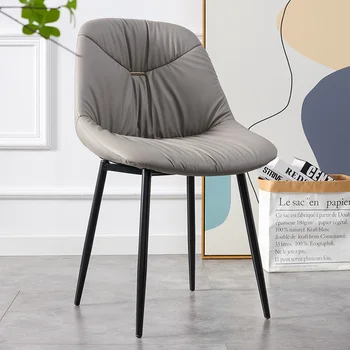 Blagovaona stolice s crnim metalnim nogama, moderna Luksuzna spavaća soba, минималистичные blagovaona stolice, udobne talijanski japanke za uređenje doma GXR46XP