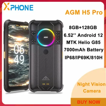 AGM H5 Pro Robustan Telefon 8 GB, 128 GB i 7000 mah 6,5 