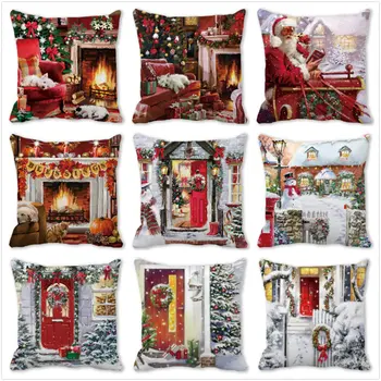 45x45 cm, Božićne ukrase za dom, torbica za jastuk, Dar za Božićni domjenak, Božićno drvce, kauč, kućni dekor