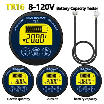 TR16 8-120 U Vodootporan tester baterija kapacitet Кулонометр s LCD zaslonom, mjerač napona struje 50/100/350A, monitor kapacitet baterije