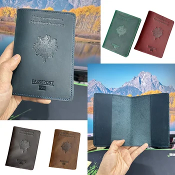 Именная cover za putovnice Française, gospodo sjedalo od 100% prave kože za vlasnika putovnice, personalizirani pokloni za muškarce