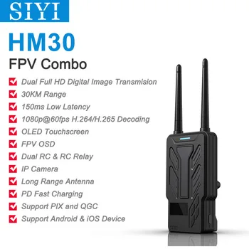 SIYI HM30 Full HD Digitalni Video Радиосистема Odašiljač Daljinski Upravljač OLED Zaslon Osjetljiv na dodir 1080p 60 fps 150 ms FPV OSD 30 km