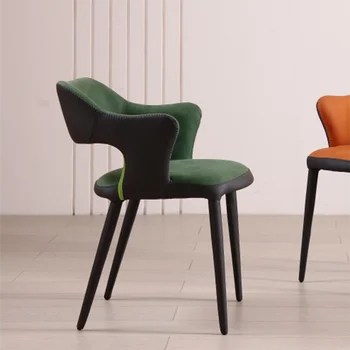 Design oslonac za leđa, blagovaona stolice, naslon za ruku, Zelena Modni stolica za čekanje, Meka baršuna, Tapeciranog Namještaja salon Fauteuil