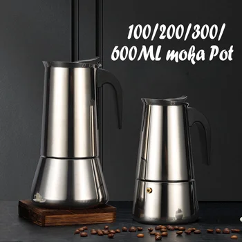 Ploče za štednjak, Moka Kavu, Filter od Nehrđajućeg Čelika, Talijanski Aparat za Espresso, Cjediljka, Alat Za Kuhanje Kave Moka 100/200/300/600 ml