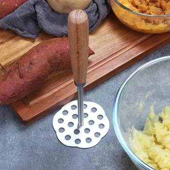 Картофелемялка s udobnim dugom ručkom, Прижимная stroj za krumpir, ručno drobilice za bebe biljno hrane od nehrđajućeg čelika, suđe za Kuhanje / 
