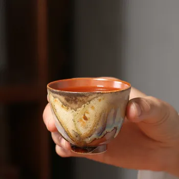 Keramičke Vintage Čajna šalica za prženje u japanskom stilu, majstor šalice od grube keramike, Ured za Posuđe za piće kung-fu, Kreativno Mala Žličica čaša