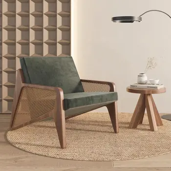 Kauč-stolice od ratana od punog drveta u skandinavskom stilu, Jugo-Istočna Azija, dizajnerske stolice za dnevni boravak u retro stilu, fotelja za odmor, namještaj za dom