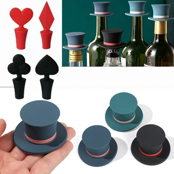 Kreativni šešir u obliku poker, vinska silikonska pluta, za vina, Vakuumska zatvoreni Reusable poklopac za pohranu Šampanjca, kuhinja bar alat