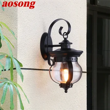 AOSONG, ulica klasicni zidne lampe, klasična lampa, svjetiljka, Vodootporan IP65, led za Kuće, Vile