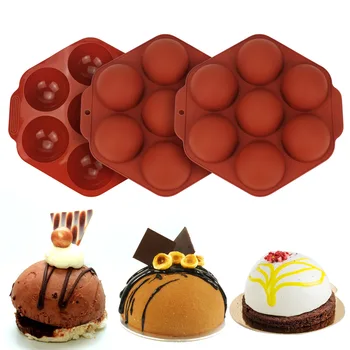 7 Ćelija Velike polukružnom silikonska forma za tortu, маффина, čokoladni keks, Oblik za pečenje, Toplinu alat za pečenje