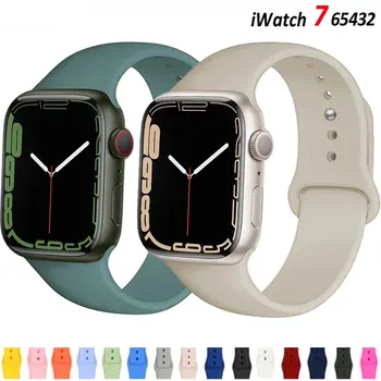 Remen za Apple Watch band 45 mm 41 mm 40 mm 44 mm 38 mm 42 mm correa silikon remen za sat smartwatch narukvica iWatch serie 7 3 4 5 6 SE