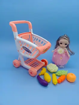 Nova kolica 2022 za povrće, košarica za kupovinu u supermarketu, način igranja uloga u kolica za spremanje igračaka i pribora za lutke Barbie