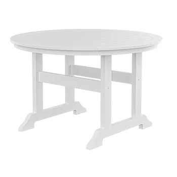 Okrugli stol od polietilena visoke gustoće\ bijelo Bijelo polietilen visoke gustoće [na lageru u SAD-u]